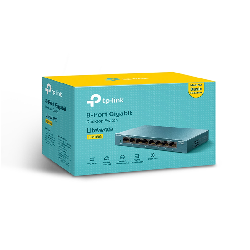 Коммутатор TP-Link LS108G (L2) 8x1Гбит/с неуправляемый