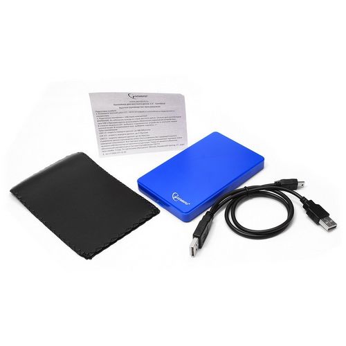 Корпус для HDD/SSD Gembird Внешний 2.5" Gembird EE2-U2S-40P-B, синий, USB 2.0, SATA, пластик {1