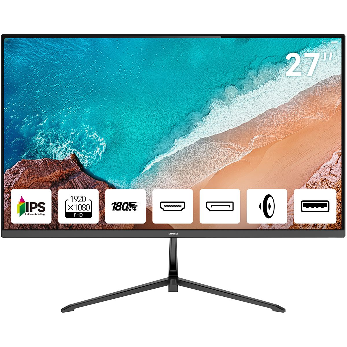 Монитор 27" AIWA MD2712  IPS, 1920x1080, 180Hz, 1ms, 300сd/m, 1000:1, HDR | 2xHDMI(2.0), DP(1.2