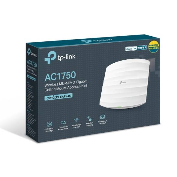 Точка доступа TP-Link EAP245 AC1750 10/100/1000BASE-TX белый