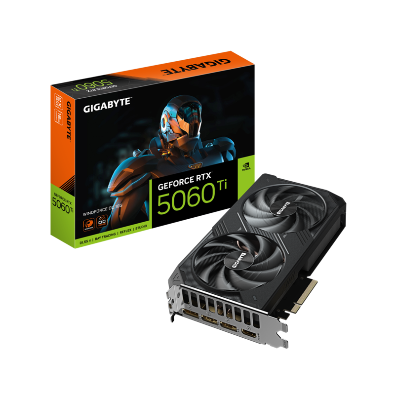 Видеокарта Gigabyte PCI-E 5.0 GV-N506TWF2OC-16GD 1.0 NVIDIA GeForce RTX 5060TI 16Gb 128bit GDDR7 258
