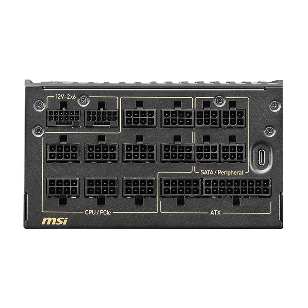 Блок питания ПК MSI MEG Ai1600T PCIE5 , 1600W, 80+ Titanium, полностью модульный, ATX 3.1, PCIE5.1, 