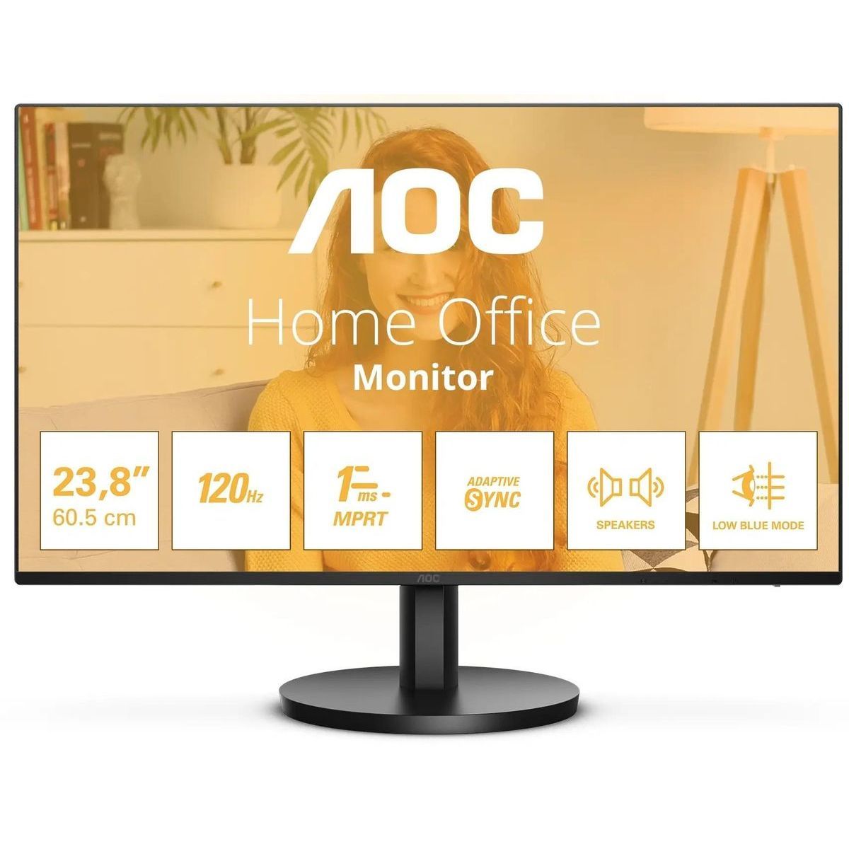 Монитор AOC 23.8" 24B3QA2 черный IPS LED 16:9 HDMI M/M матовая 300cd 178гр/178гр 1920x1080 120Hz VGA