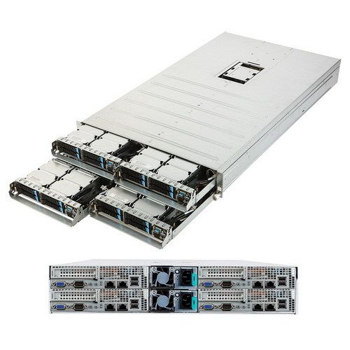 Серверная платформа Gigabyte G210-H4G 2U - 4 GPU nodes Intel® Xeon E3-1200V3&amp;V4 + GPU slo