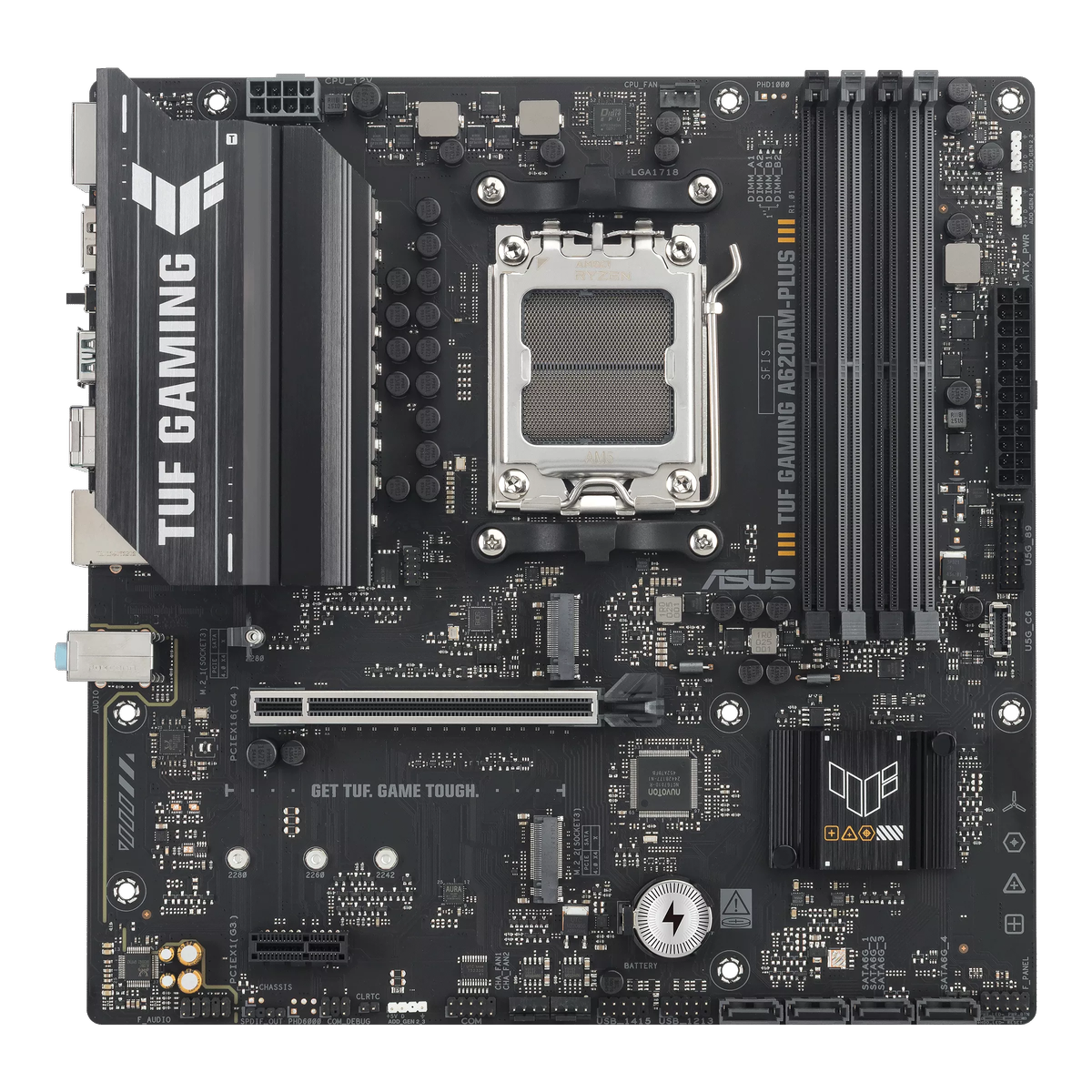 Материнская плата ASUS TUF GAMING A620AM-PLUS, AM5, A620A, 4*DDR5, 4*SATA, 2*M.2, 2*USB 3.2, 4*USB 2