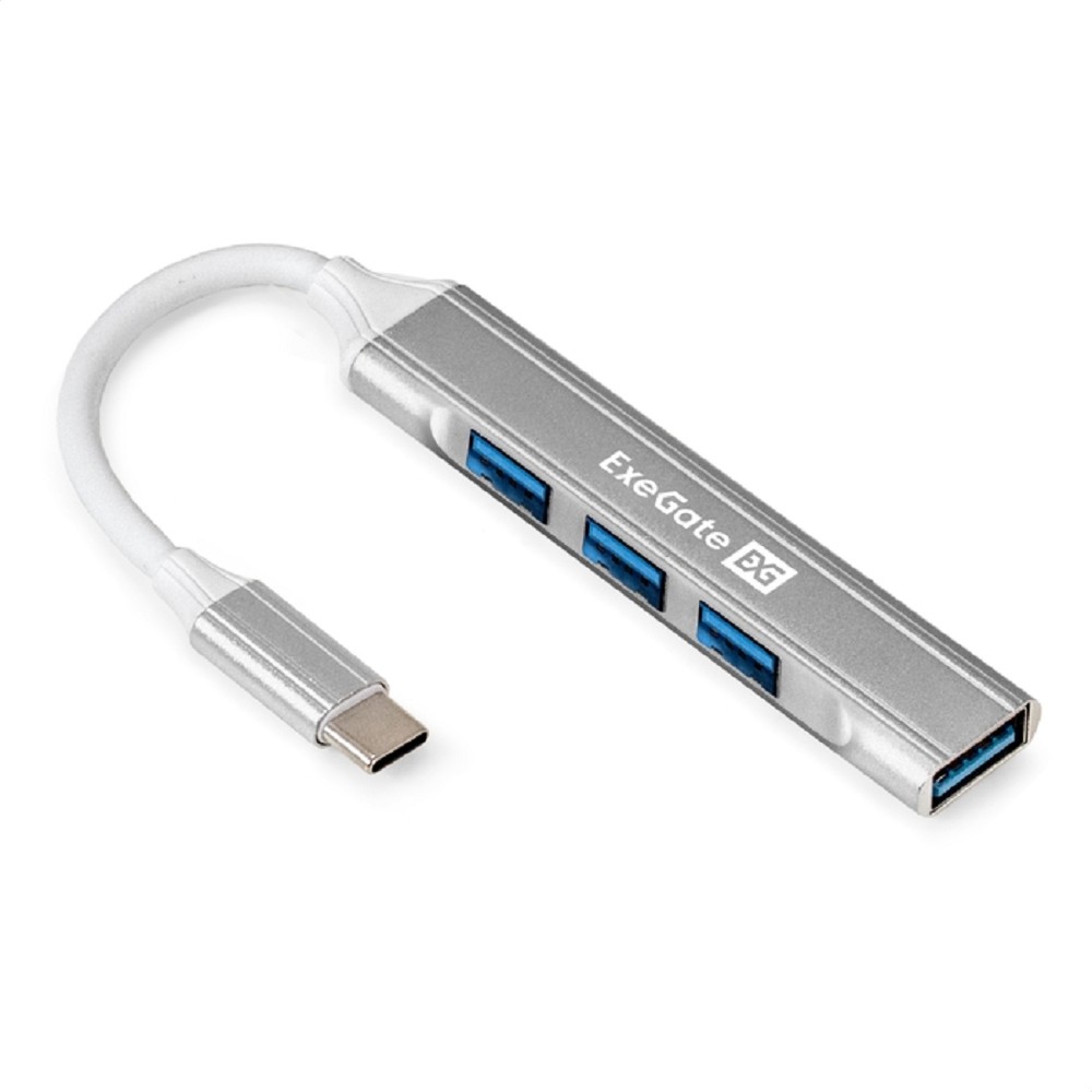 Exegate EX298168RUS USB-Хаб (концентратор) 4-в-1 ExeGate DUB-3213C (кабель-адаптер USB3.0 Type-C -->