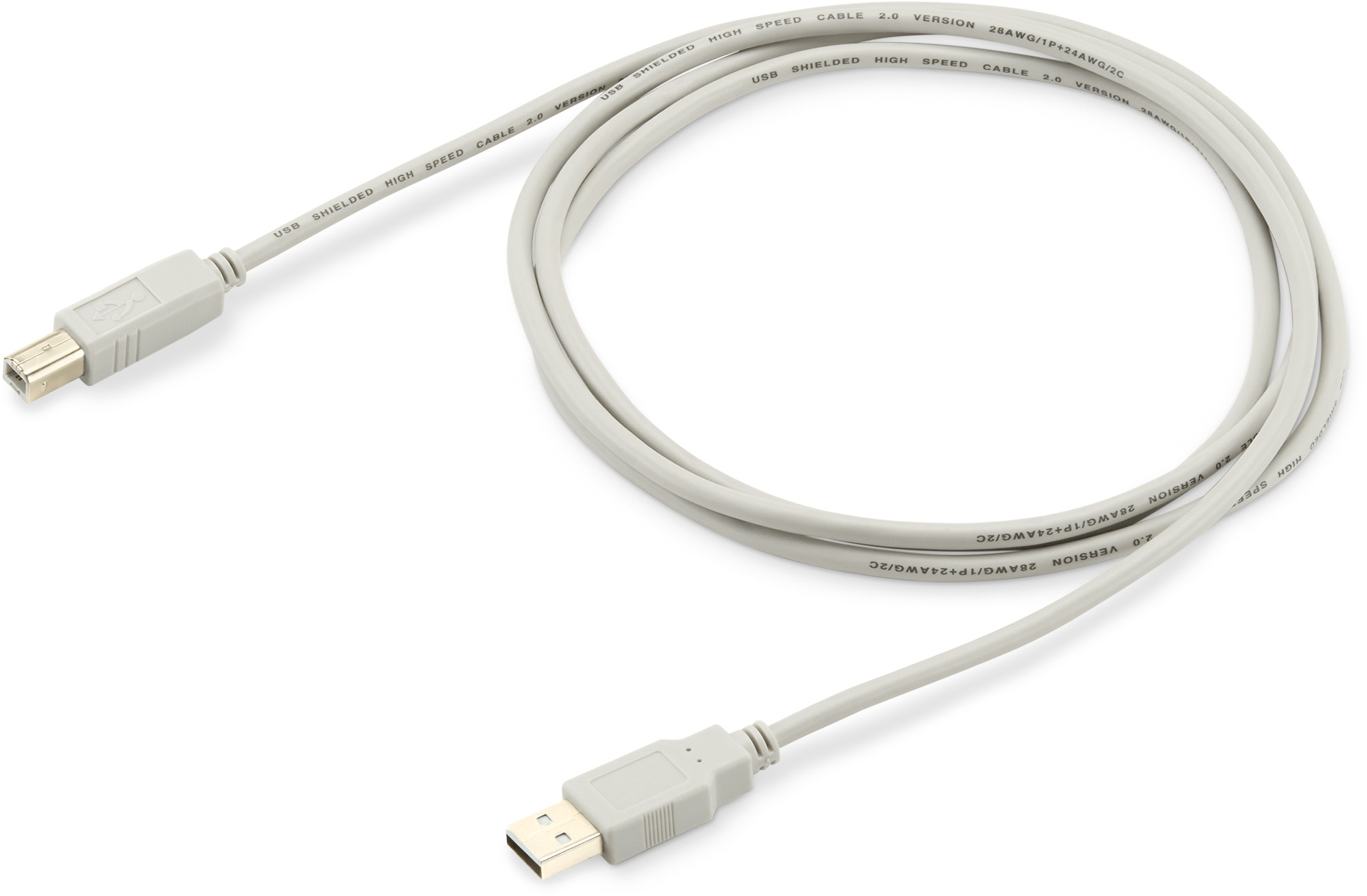 Кабель Buro USB2.0-AM/BM USB A(m) USB B(m) 1.8м серый