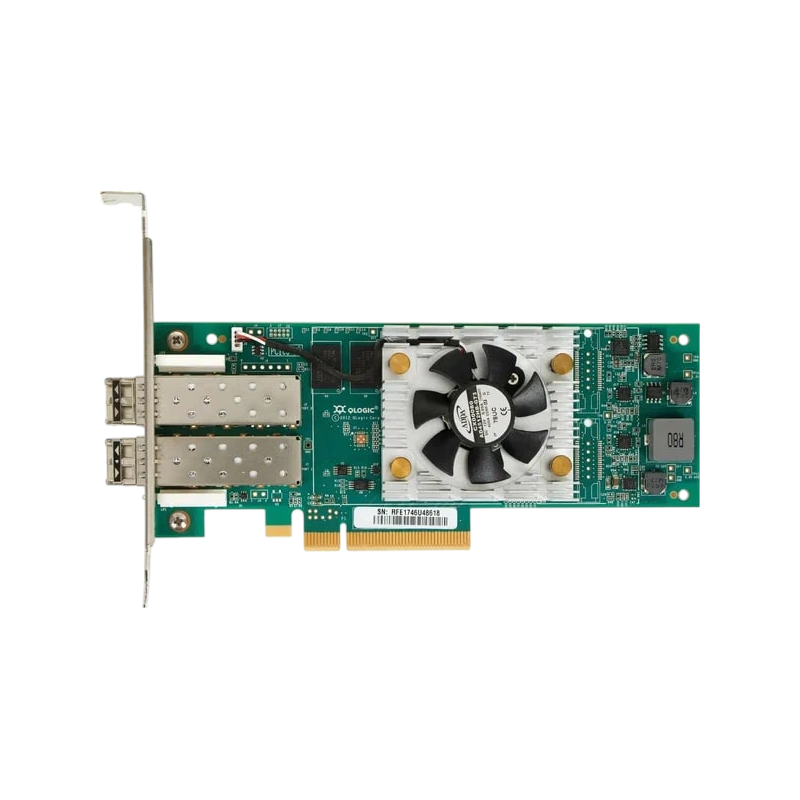 адаптер Qlogic QLE2672 16Gb Dual Port FC HBA, x8 PCIe, SR LC multi-mode optic, LP + FH, transivers i