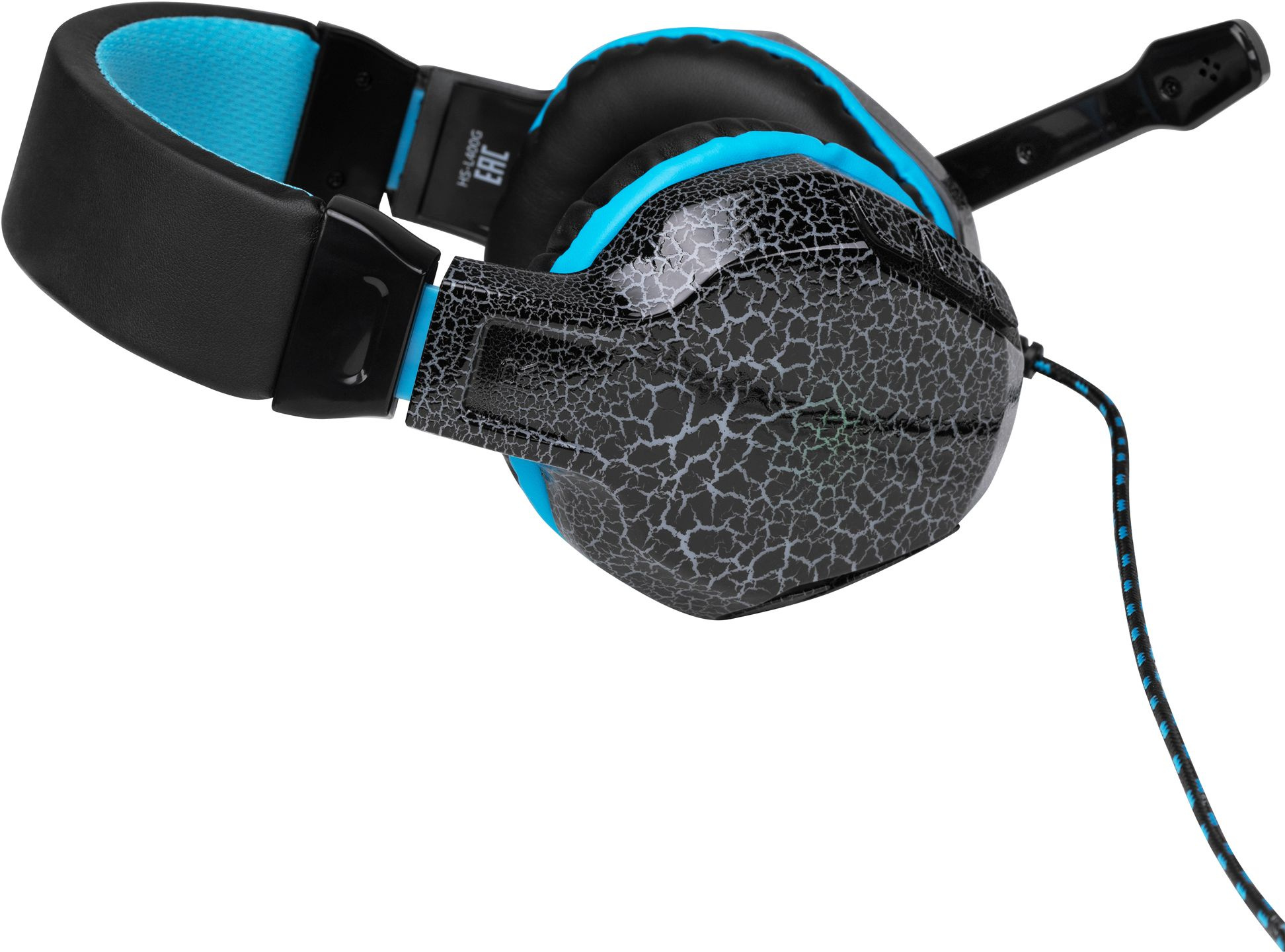 Наушники с микрофоном Оклик HS-L400G ZEUS черный/синий 2.2м мониторные оголовье (359480)