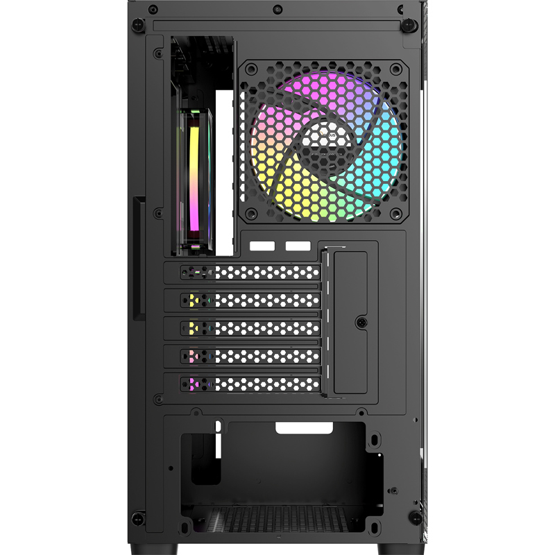 Корпус Ocypus Gamma C52 BK ARGB, Mini-Tower, TG, 3x120mm ARGB, 1xUSB-A 3.0 + 2xUSB 2.0, mATX, mITX B