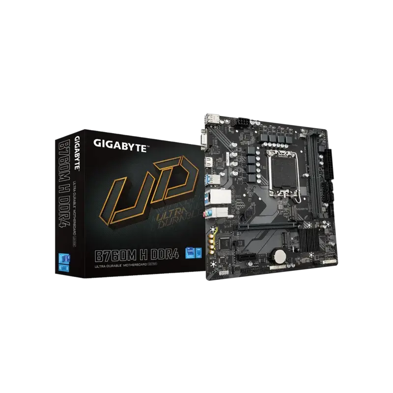 Материнская плата Gigabyte B760M H DDR4 Soc-1700 Intel B760 2xDDR4 mATX AC`97 8ch(7.1) GbLAN RAID+VG