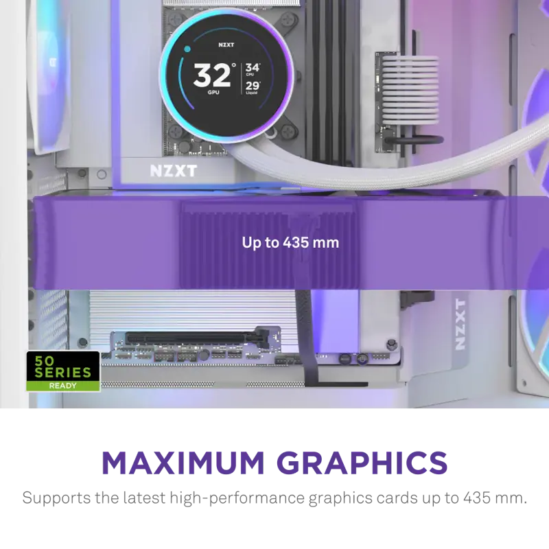 Корпус NZXT H9 Flow RGB+ (2025), Midi-Tower, TG, 6x140mm RGB + 1x120mm RGB, 2xUSB-A 3.2 + 1xUSB-C 3.