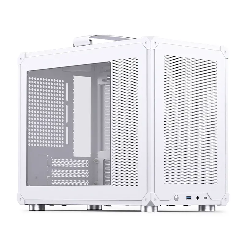 Корпус JONSBO C6 MAX Handle, Mini-Tower, TG, no fan, 1xUSB-A 3.0 + 1xUSB-C 3.1, mATX, mITX White