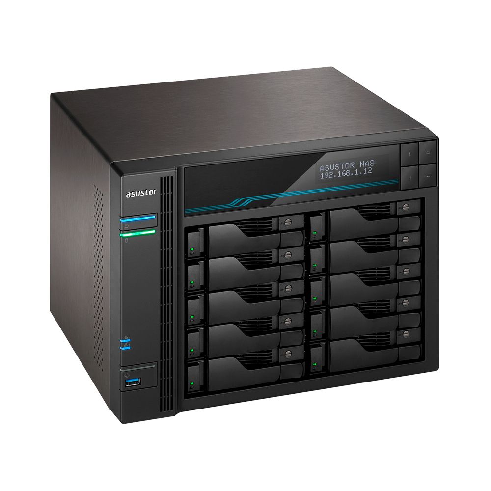 сетевое хранилище ASUSTOR AS6510T 10-Bay NAS/Media player/Intel Atom C3538 2,1GHz(Quad-Core), 8GB SO