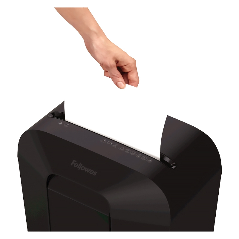 Шредер Fellowes PowerShred LX41 черный (секр.P-4) фрагменты 8лист. 17лтр. скрепки скобы пл.карты