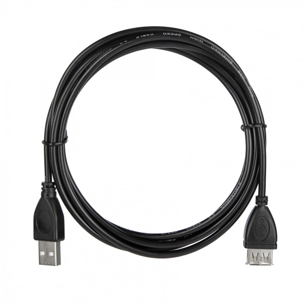 Кабель ACD-U2AAF-20L |ACD-U2AAF-20L| USB 2.0, A male - A feмale, ТТХ: |ACD-U2AAF-20L| (7/0.12BC+PE)*1P+(7/0.12BC+PE)*2C+7/0.12BC+AL+PVC OD4.0, Черный, 2м (742057)