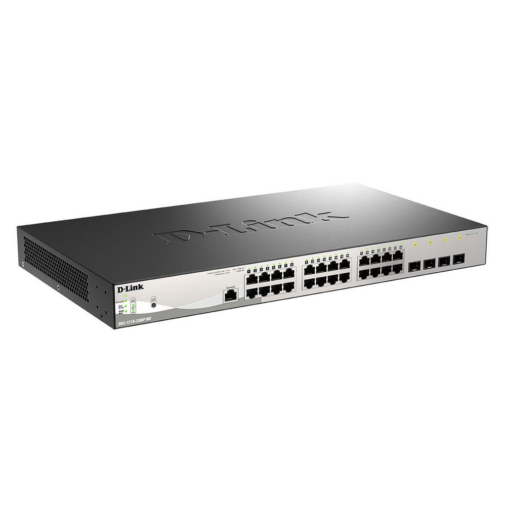 Коммутатор D-Link DGS-1210-28MP/ME/B2A Управляемый L2 коммутатор с 24 портами 10/100/1000Base-T и 4