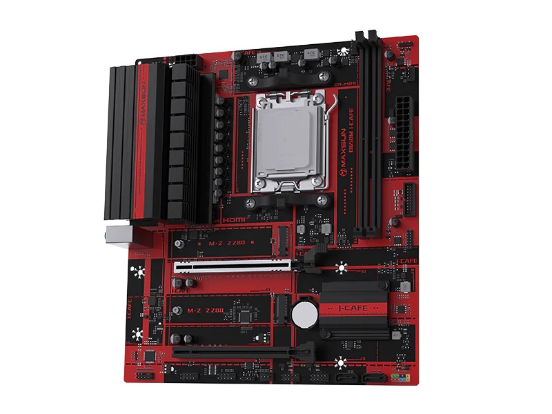 Материнская плата MAXSUN MS-B650M I-CAFE, AM5, B650, 2*DDR5, 2*SATA3, 2*M.2, USB 3.2, USB 2.0, 2*PCI