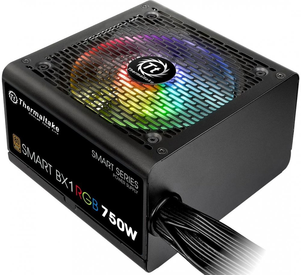 Блок питания Thermaltake ATX 750W Smart BX1 RGB 80+ bronze (20+4pin) APFC 120mm fan color LED 8xSATA