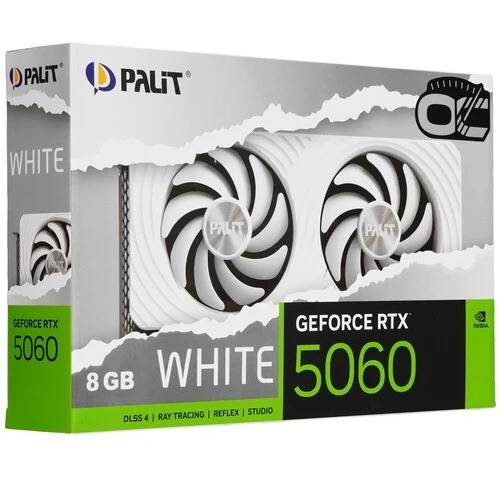 Видеокарта Palit PCI-E 5.0 PA-RTX5060 WHITE OC NVIDIA GeForce RTX 5060 8Gb 128bit GDDR7 2280/28000 H