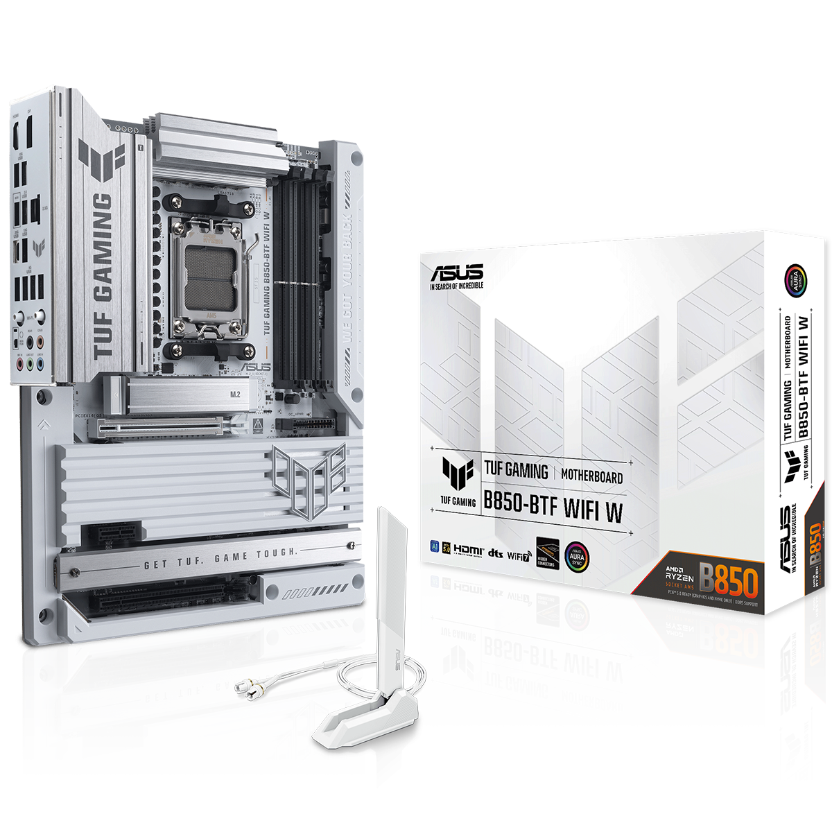 Материнская плата ASUS TUF GAMING B850-BTF WIFI W, AM5, B850, 4*DDR5, 4*SATA, 3*M.2, 7*USB 3.2, 2*US
