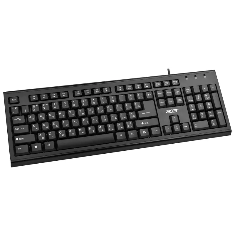 Клавиатура Acer OKW120 черный USB Multimedia (ZL.KBDEE.006) кабель 1.8м