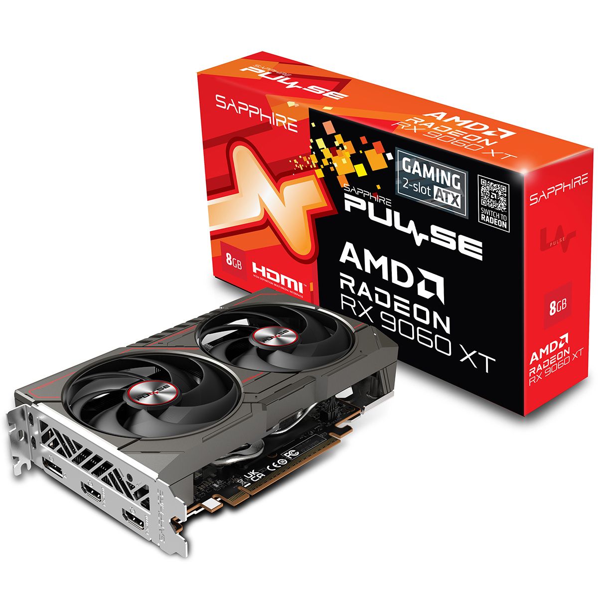 Видеокарта Sapphire RX9060XT PULSE 8GB GDDR6 128bit DP 2xHDMI 2FAN RTL