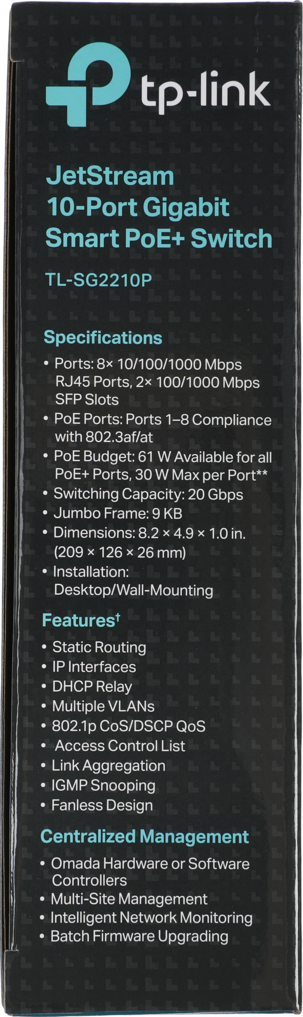 Коммутатор TP-Link SG2210P (L2) 8x1Гбит/с 2SFP 8PoE+ управляемый