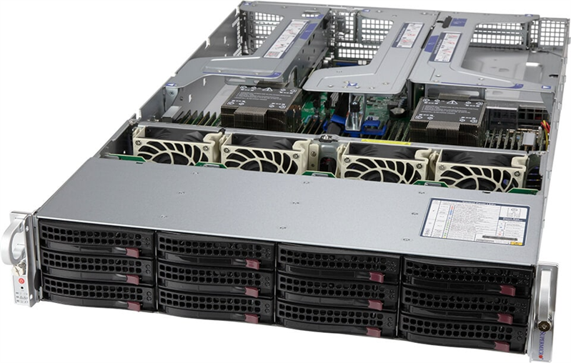 Серверная платформа Supermicro Super Server 2U 620U-TNR noCPU(2)Scalable/TDP 270W/no DIMM(32)/ 12(SF