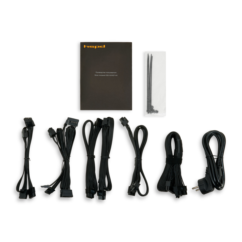 Блок питания HSPD, 850W 80+ Gold (ATX, 2.52, Full modular, 1x24(20+4)pin mesh 550mm, 1xCPU*2 8(4+4)p