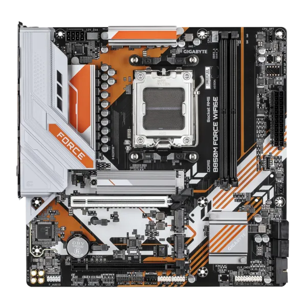 Материнская плата Gigabyte B850M FORCE WF6E Socket AM5 AMD B850 2xDDR5 mATX AC`97 8ch(7.1) 2.5Gg RAI