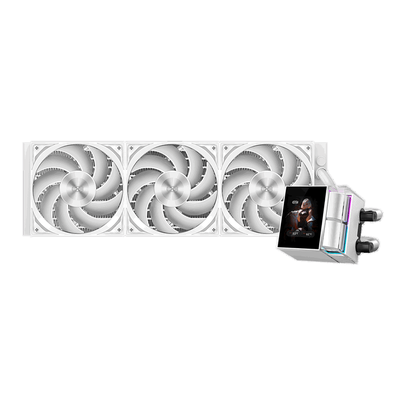 Система водяного охлаждения PcCooler DS360 Display Soc-AM5/AM4/1200/1700/1851 белый 4-pin 39.8dB Al 