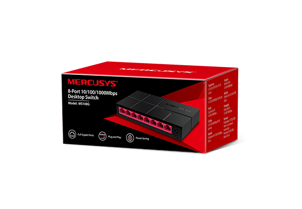 Коммутатор Mercusys MS108G (L2) 8x1Гбит/с неуправляемый