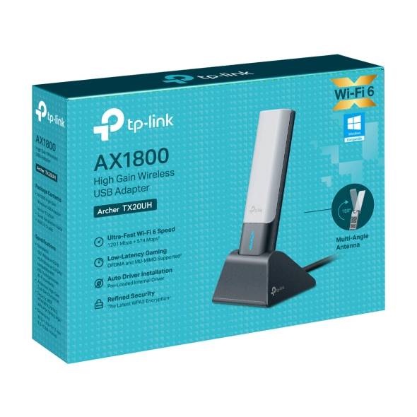 Беспроводной адаптер TP-Link Archer TX20UH, USBадаптер высокого усиления с поддержкой WiFi AX1800