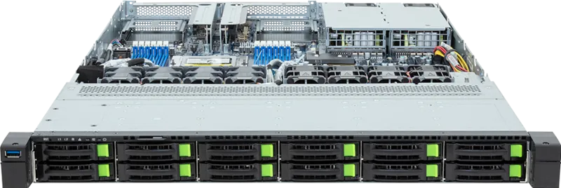Шасси серверное Gigabyte Server Platform R163-Z35 Rev.3x / 1U / 1xAMD (9004/9005) / 1xHS / 12xDIMM /