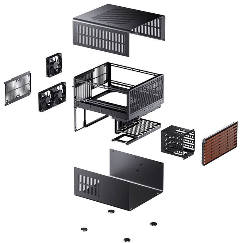 Корпус JONSBO N5, Mini-Tower, 3x120mm, 1xUSB-A 3.0 + 1xUSB-C 3.2, E-ATX, ATX, mATX, mITX Black