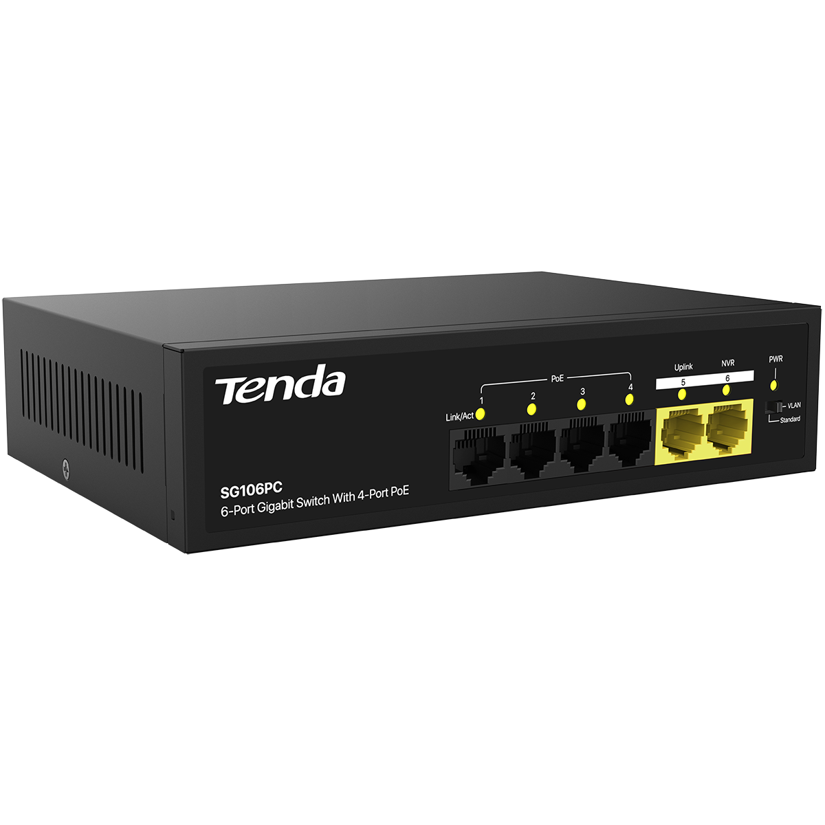 Коммутатор Tenda SG106PC (L2) 6x1Гбит/с 4PoE 50W неуправляемый
