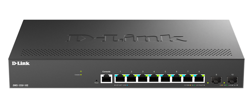 Коммутатор D-Link Управляемый L2 коммутатор, 8x2.5GBase-T, 2x10GBase-X SFP+, защита от статического 