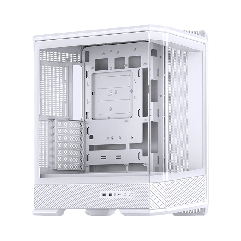 Корпус JONSBO D400, Midi-Tower, TG, no fan, 2xUSB-A 3.0 + 1xUSB-C 3.2, ATX, mATX, mITX White
