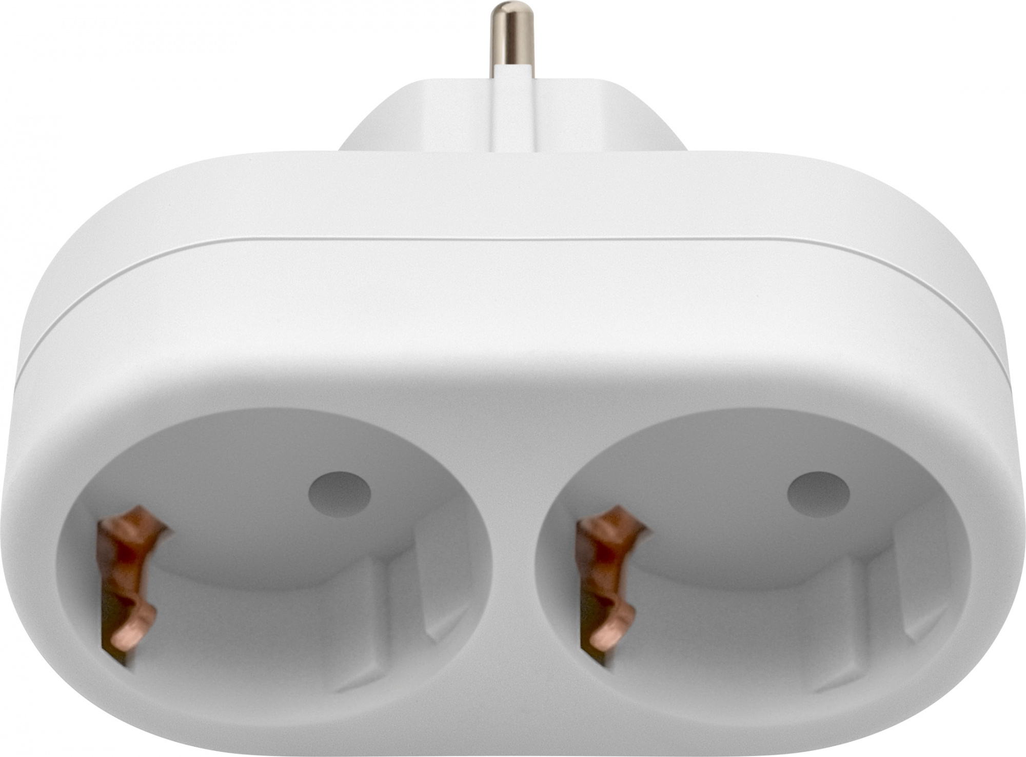 Адаптер-переходник Defender TA-03 (2 розетки) белый (пакет ПЭ)