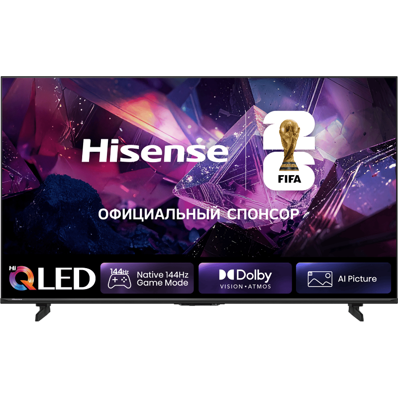 Телевизор ЖК 65'' Hisense, QLED, Ultra HD, ADS, QLED & DLED, Smart TV (HomeOS U9.5), Wi-Fi, DVB-T2/T