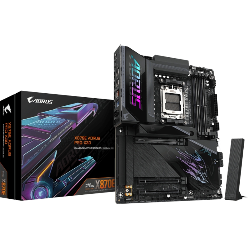 Материнская плата Gigabyte X870E AORUS PRO X3D Socket AM5 AMD X870E 4xDDR5 ATX AC`97 8ch(7.1) 5Gigab