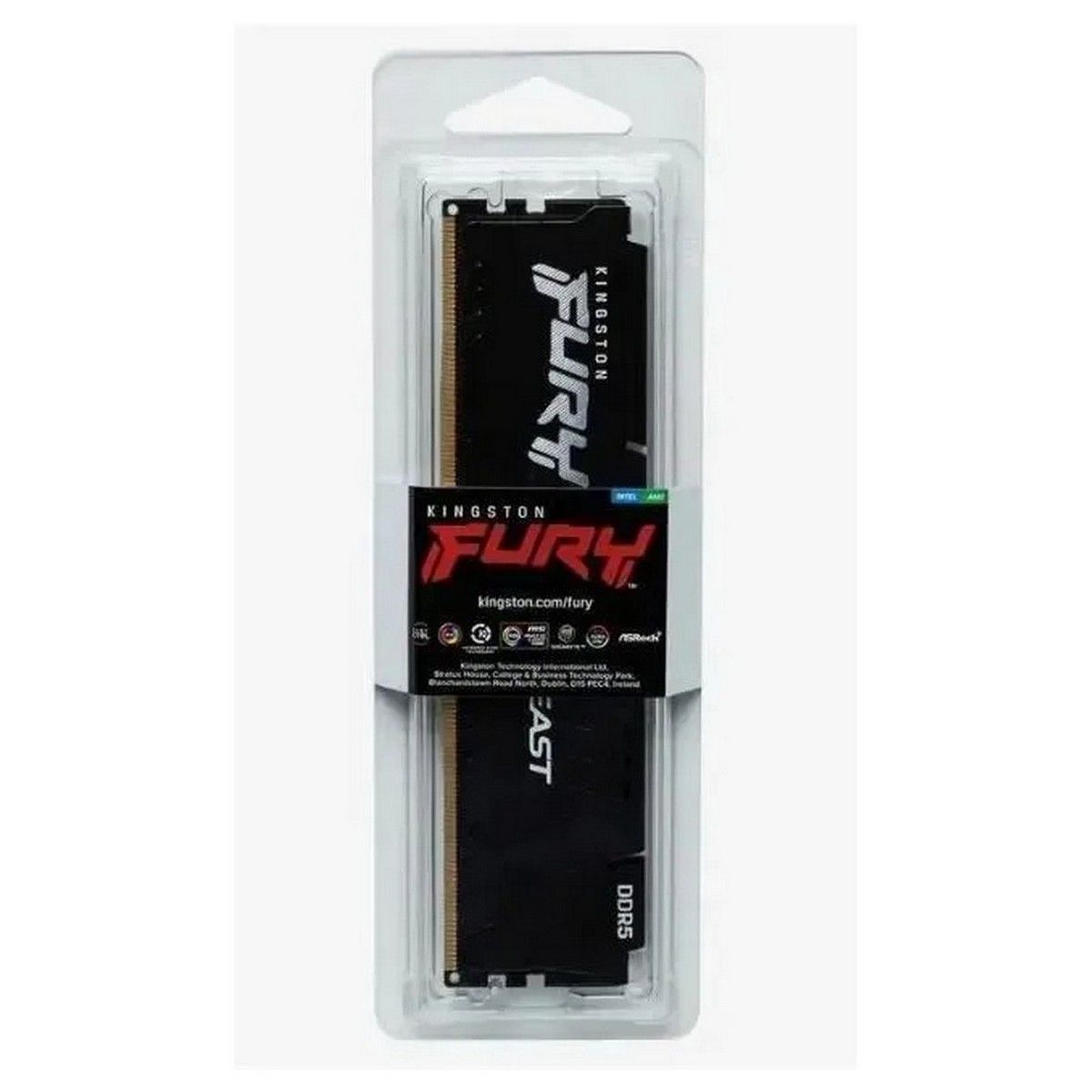Память DDR5 16GB 6400MHz Kingston KF564C32BBEA-16 Fury Beast RGB RTL Gaming PC5-51200 CL32 DIMM 288-