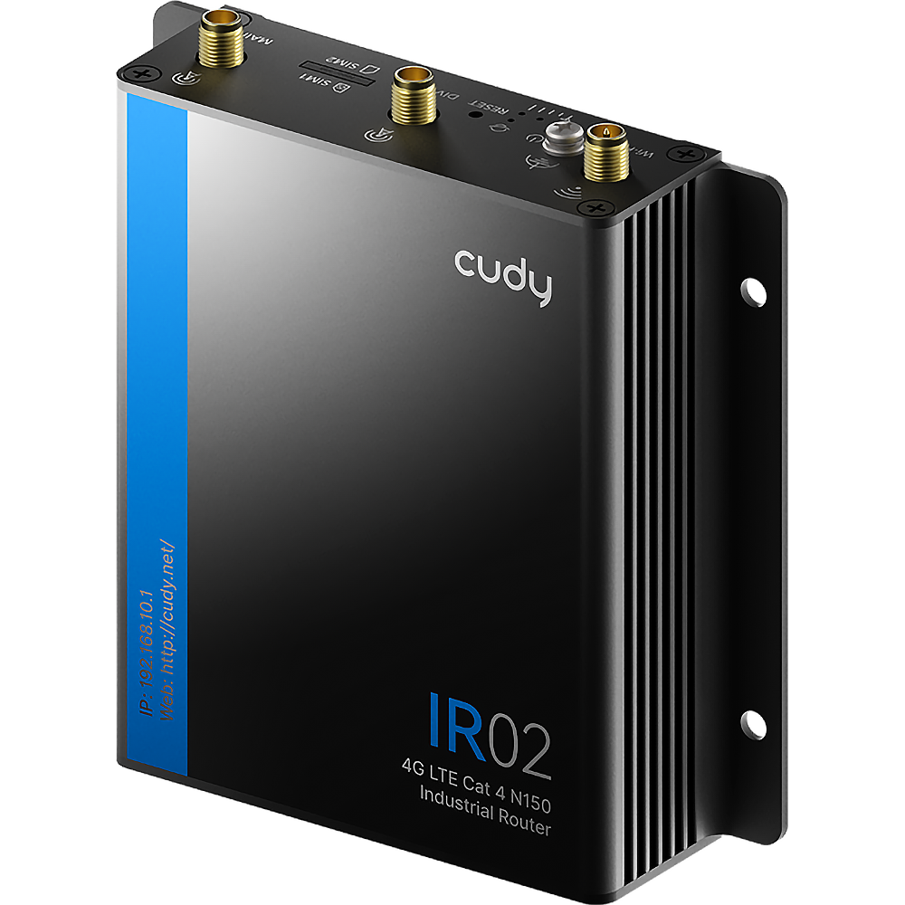 Промышленный маршрутизатор Cudy IR02 Industrial 4G LTE Cat4 Wi-Fi Router, LTE Cat4, N150 WiFi, 2 x 1