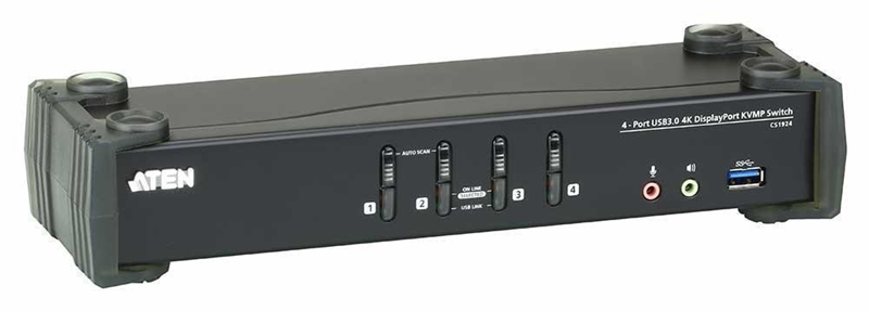 КВМ переключатель ATEN 4P USB 4K DP/F. Audio KVMP/USB3.0 Switch