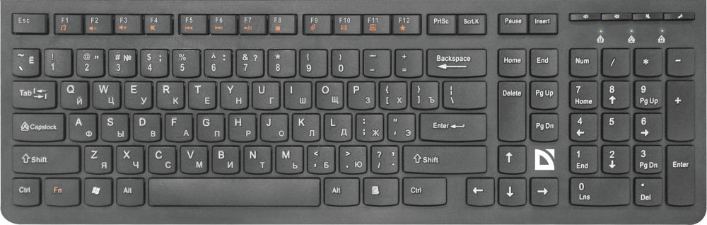 Клавиатура + мышь Defender Columbia C-775 клав:черный мышь:черный USB беспроводная slim Multimedia (