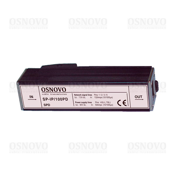 Устройство грозозащиты OSNOVO SP-IP/100PD Устройство грозозащиты для локальной вычислительной сети (
