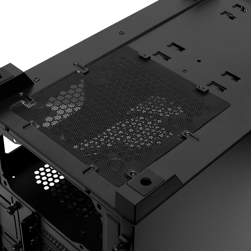 Корпус HSPD M340, Mesh Mid Tower, Black, TG, 0.5 SPCC, no fans, mATX, mITX, 165/350/200mm, 2x2.5", 2