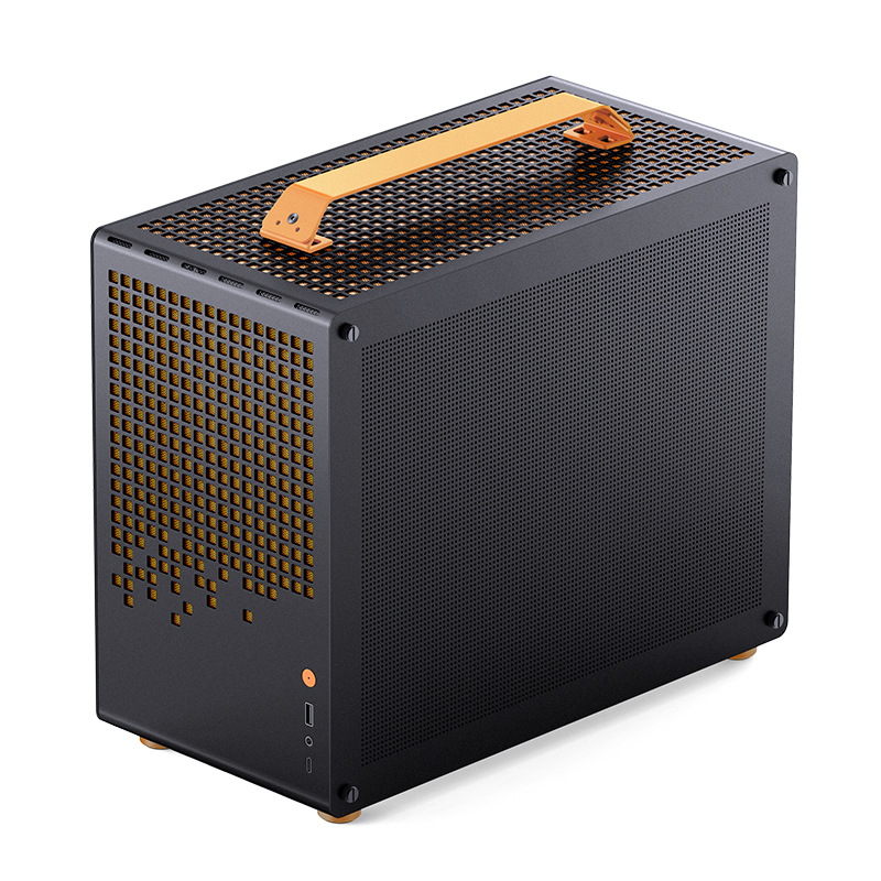 Корпус JONSBO Z20, Mini-Tower, TG, no fan, 1xUSB-A 3.2 + 1xUSB-C 3.2, mATX, mITX Orange/Black
