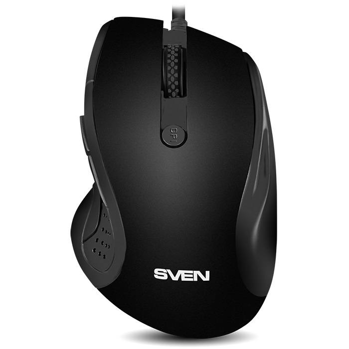 Мышь SVEN RX-113  (5+1кл. 800-2000DPI,  Soft Touch, каб. 1,5м, блист.) USB чёрная
